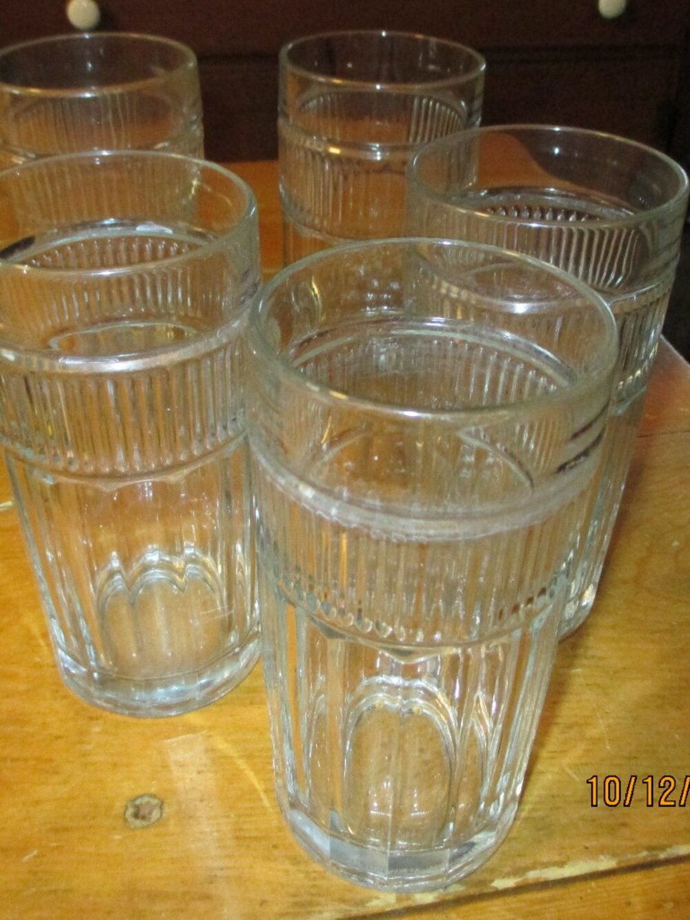 MCM 16 oz Anchor Hocking lot of 5 Annapolis tumblers ribbed and heavy glass